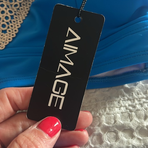 Blue Ruffled V-Neck Bikini Set - Picture 5 of 5